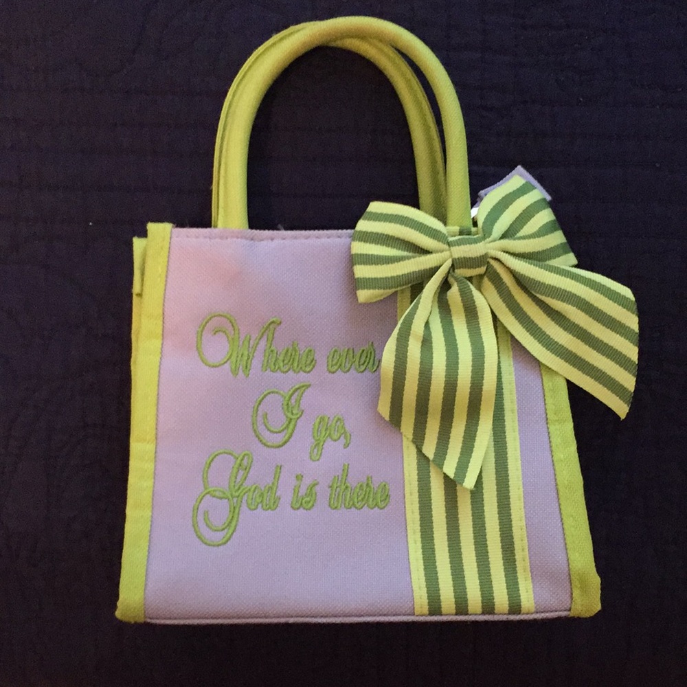 Girl’s lavender and green purse